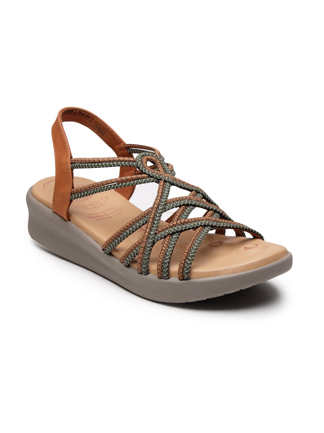 Buy Von Wellx Germany Comfort Women's Tan Casual Sandals Hannah Online in Rajkot