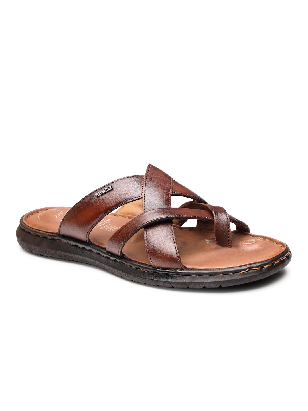 Buy Von Wellx Germany Comfort Men's Brown Slippers Max Online in Kuwait City