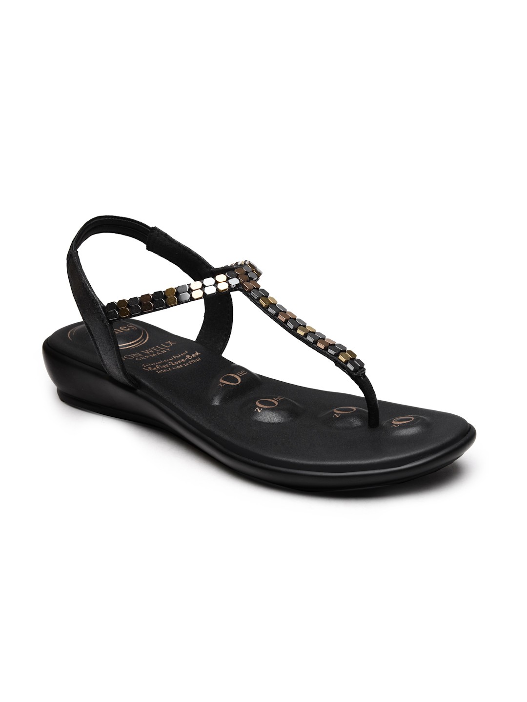 VON WELLX GERMANY comfort women's black casual sandals REGINA