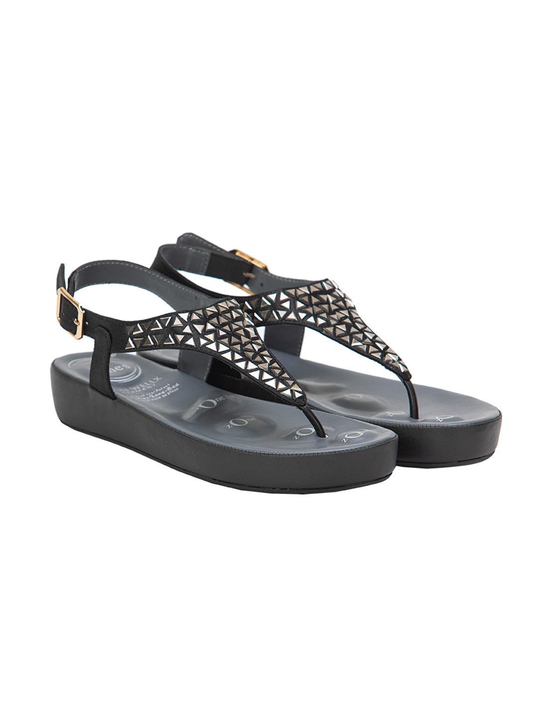 Buy Von Wellx Haven Comfort Black Sandal Online in Indore