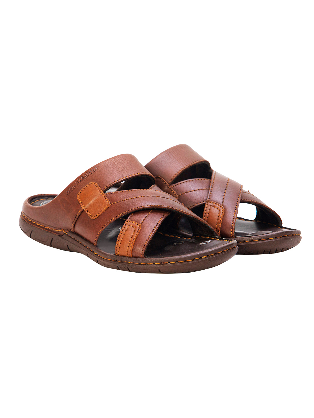 Buy Von Wellx Germany Comfort Rove Brown Slippers Online in Madhya Pradesh