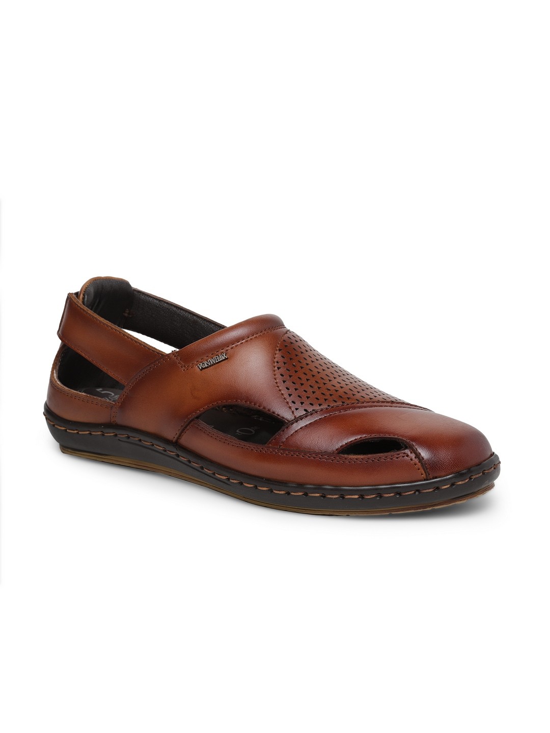 VON WELLX GERMANY comfort men's tan sandal EDDIE