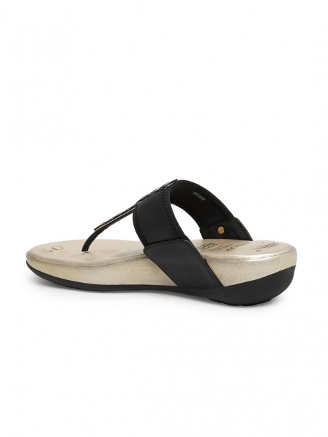 Buy VON WELLX GERMANY comfort women's black slippers LENIA In Delhi