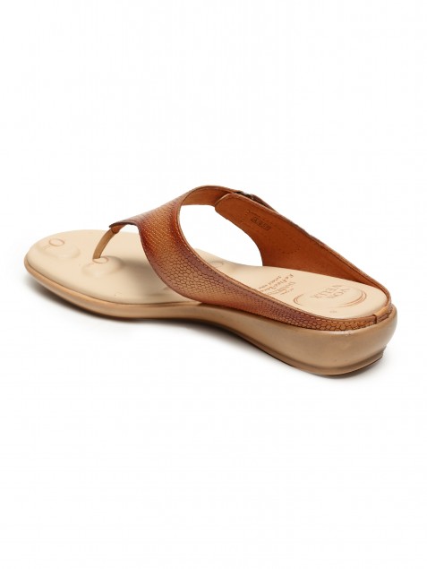 Buy Von Wellx Alisa Tan Slippers(specially For Diabetic Foot) Online in Agra